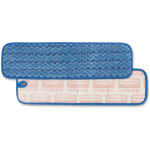 Rubbermaid Commercial Hygen 18in Microfiber Wet Pad - 5.2in Width x 18in Length - Durable - MicroFiber - Blue - 12 / Carton