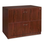 Lorell Essentials 36inW x 22inD Lateral 2-Drawer File Cabinet, Mahogany