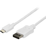 StarTech.com 6ft/1.8m USB C to DisplayPort 1.2 Cable 4K 60Hz - USB Type-C to DP Video Adapter Monitor Cable HBR2 - TB3 Compatible - White - USB C to DisplayPort 1.2 Cable w/ 4K 60Hz/HBR2/5.1 Audio/HDCP 2.2/1.4