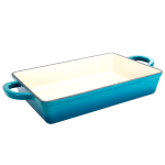 Crock-Pot Artisan 13in Enameled Cast Iron Lasagna Pan, Teal Ombre