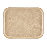 Cambro Camtray Rectangular Serving Trays, 14in x 18in, Tan Abstract, Pack Of 12 Trays