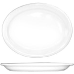 International Tableware Brighton Porcelain Platters, 9in x 11-1/2in, White, Set Of 12 Platters