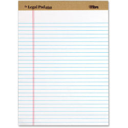 Tops The Legal Pad 71533 Notepad - 50 Sheets - Letter - 8 1/2in x 11in - White Paper - Perforated - 1 Dozen