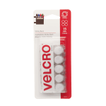 VELCRO Brand STICKY BACK Fasteners, 5/8in, Coin, White, Pack of 15