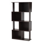 Baxton Studio 62inH Modern Geometric Bookshelf, Dark Brown