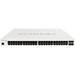 Fortinet FortiSwitch FS-248E-POE Ethernet Switch - 48 Ports - Manageable - Gigabit Ethernet - 1000Base-T, 1000Base-X - 3 Layer Supported - Modular - 4 SFP Slots - 51.60 W Power Consumption - Optical Fiber, Twisted Pair - 1U High - Rack-mountable