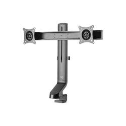 Tripp Lite Dual-Display Monitor Arm with Desk Clamp and Grommet - Height Adjustable, 17in to 27in Monitors - Mounting kit - for 2 LCD displays - steel - black - screen size: 17in-27in - clamp mountable, grommet, desk-mountable