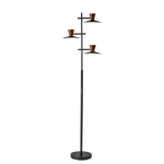 Adesso Elmore LED 3-Light Floor Lamp With Smart Switch, 67inH, Walnut/Black