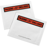 SKILCRAFT Side Load Packing List Envelopes - Packing List - 5 1/2in Width x 4 1/2in Length - 100 / Pack - Clear