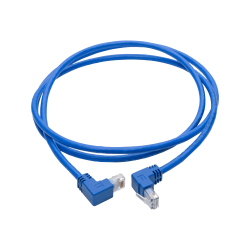 Tripp Lite Cat6 UTP Patch Cable, Up-Angle Male/Down-Angle Male - 5 ft., Blue - First End: 1 x RJ-45 Male Network - Second End: 1 x RJ-45 Male Network - 128 MB/s - Patch Cable - Blue