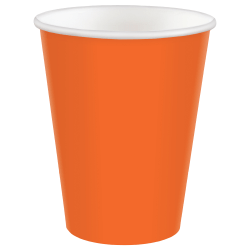 Amscan 68015 Solid Paper Cups, 9 Oz, Orange Peel, 20 Cups Per Pack, Case Of 6 Packs