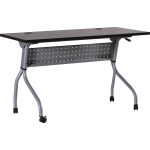 Lorell Flip Top Training Table, 48inW, Espresso/Silver