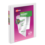 Avery Durable View 3-Ring Binder, 1/2in Slant Rings, White