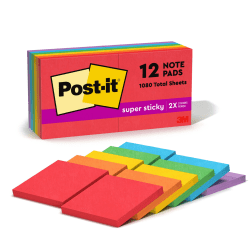 Post-it Greener Notes, 3 in x 3 in, 24 Pads, 75 Sheets/Pad, Clean Removal, Sweet Sprinkles Collection