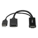 StarTech.com HDMI to DisplayPort Adapter - 4K 30Hz - HDMI to DisplayPort Converter - Compact HDMI to DP Adapter - USB-Powered - Connect an HDMI laptop or desktop to a DisplayPort monitor, using this compact, USB-powered adapter