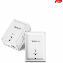 TRENDnet Powerline 500 AV Nano Adapter Kit, Includes 2 x TPL-406E Adapters, Cross Compatible With Powerline 600-500-200, Windows 10, 8.1, 8, 7, Vista, XP, Plug & Play Install, White, TPL-406E2K - 500 AV Compact Powerline Ethernet Adapter kit