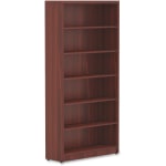 Lorell Chateau 6-Shelf Bookcase, Mahogany