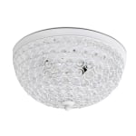 Lalia Home Crystal Glam 2-Light Ceiling Flush-Mount Light, White/Crystal