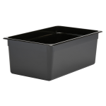 Cambro Camwear GN 1/1 Size 8in Food Pans, 8inH x 12-3/4inW x 20-7/8inD, Black, Set Of 6 Pans