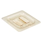 Cambro Camwear 1/6 H-Pan Food Pan Lids With Handles, Amber, Set Of 6 Lids