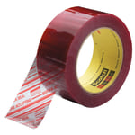 3M 3779 Pre-Printed Carton Sealing Tape, 3in x 110 Yd., Clear/Red, Case Of 24