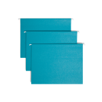 Smead Hanging File Folders, 1/5-Cut Adjustable Tab, Letter Size, Teal, Box Of 25