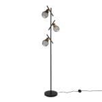 LumiSource Tres Contemporary Floor Lamp, 67inH, Dark Copper/Matte Black