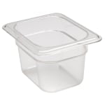 Cambro Camwear GN 1/8 Size 4in Food Pans, 4inH x 4-1/4inW x 6-5/16inD, Clear, Set Of 6 Pans