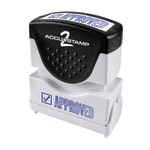 AccuStamp2 Approved Stamp, Shutter Pre-Inked One-Color APPROVED Stamp, 1/2in x 1-5/8in Impression, Blue Ink