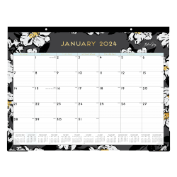 2024 Blue Sky Baccara Dark Monthly Desk Pad Calendar, 22in x 17in, January to December 2024, 110215