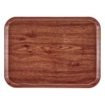 Cambro Camtray Rectangular Serving Trays, 15in x 20-1/4in, Country Oak, Pack Of 12 Trays