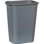 Rubbermaid Commercial 41 QT Large Deskside Wastebaskets - 10.25 gal Capacity - Rectangular - Dent Resistant, Durable, Rust Resistant, Easy to Clean - 20in Height x 11.3in Width x 15.3in Depth - Plastic - Gray - 12 / Carton