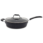 Starfrit The Rock Cookware - 11in Diameter Frying Pan, Lid - Bakelite Handle - Cooking, Frying - Dishwasher Safe - Oven Safe - Gray - Rock