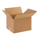 Partners Brand Multi-Depth Corrugated Boxes, 12in x 10in x 6in, Kraft, Bundle Of 25 Boxes