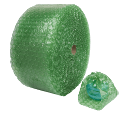 Office Depot Brand Bubble Roll, 1/2in Thick, 30% Recycled, Green, 12in x 125ft