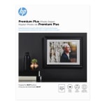 HP Premium Plus Photo Paper for Inkjet Printers, Soft Gloss, Letter Size (8 1/2in x 11in), 80 Lb, Pack Of 50 Sheets (CR667A)