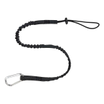 Ergodyne Squids 3100 Extended Single-Carabiner Tool Lanyards, 10 Lb, 54in, Black, Pack Of 6 Lanyards