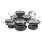 Cuisinart Chefs Classic Nonstick Hard-Anodized 17-Piece Cookware Set, Black