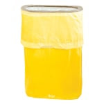 Amscan Pop-Up Plastic Trash Fling Bins, 13 Gallons, Yellow Sunshine, Pack Of 3 Bins