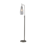 Adesso Layla Floor Lamp, 63inH, Glass Shade/Brushed Silver Base