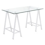 Office Star Middleton 47inW Writing Desk, Clear/White