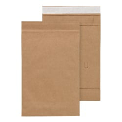 Office Depot Brand Self-Sealing Padded Mailers, #0, 6in x 9 3/8in, 100% Recycled, Brown, Pack Of 25