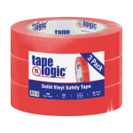 BOX Packaging Solid Vinyl Safety Tape, 3in Core, 1in x 36 Yd., Red, Case Of 3