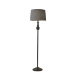 Adesso Simplee Charles Floor Lamp, 60inH, Dark Herringbone Shade/Black Base