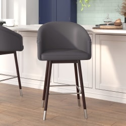 KFI Studios Imme Stacking Bar Stool, 39inH, Navy/White