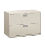 HON Brigade 600 42inW x 19-1/4inD Lateral 2-Drawer File Cabinet, Light Gray