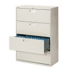 HON Brigade 600 42inW x 19-1/4inD Lateral 4-Drawer File Cabinet, Light Gray