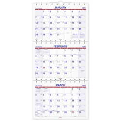 2023-2025 AT-A-GLANCE Move-A-Page 3-Month Wall Calendar, 12in x 27in, December 2023 To February 2025, PMLF1128