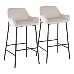 Flash Furniture Margo Commercial-Grade Mid-Back Modern Counter Stools, Gray/Walnut, Set Of 2 Stools