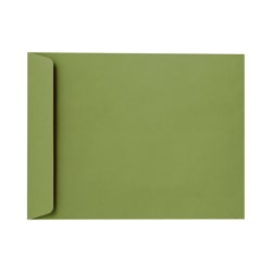 LUX Open-End 10in x 13in Envelopes, Gummed Seal, Avocado Green, Pack Of 50